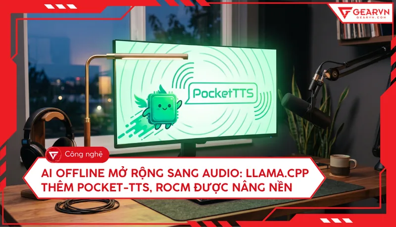 AI offline expanded to audio: llama.cpp adds Pocket-TTS, ROCm has been upgraded.
